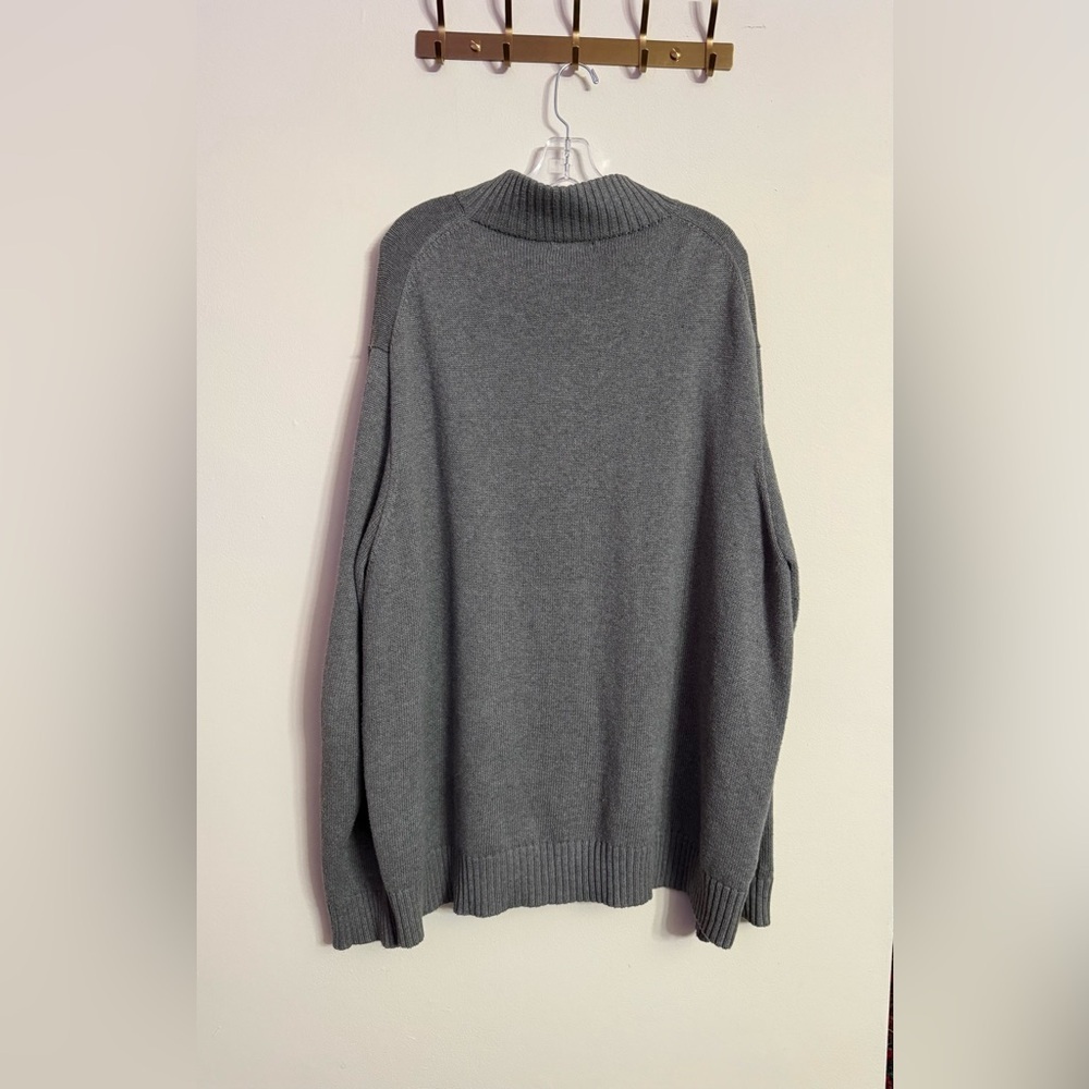 Polo Ralph Lauren Mens 1/4 Zip Pullover Sweater Gray W/ Green Pony Size 3XLT - Picture 4 of 4